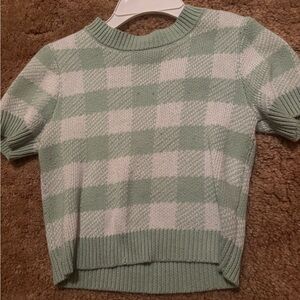 Aeropostale Green and White Knit Sweater